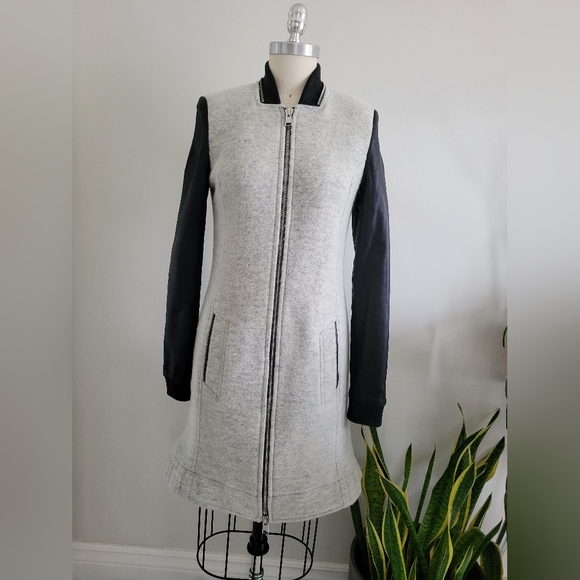 LAMARQUE leather and wool coat - Picture 2 of 13